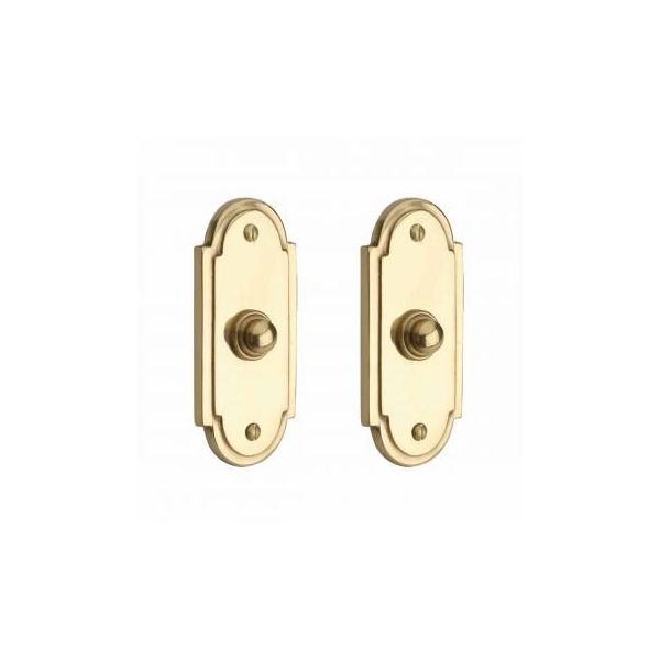 Wired Brass Door Bell Push Button 4 L Colonial Lacquered Finish